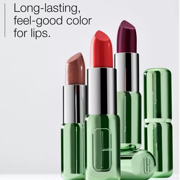 CLINIQUE “LIP LUXURY" 2 Piece Pop Longwear Lipstick/Pop Plush Creamy Lip Gloss - Picture 11 of 14